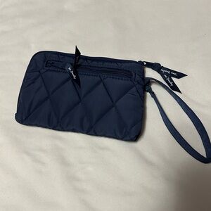 Vera Bradley Navy Quilted Zippered pouch Wristlet.